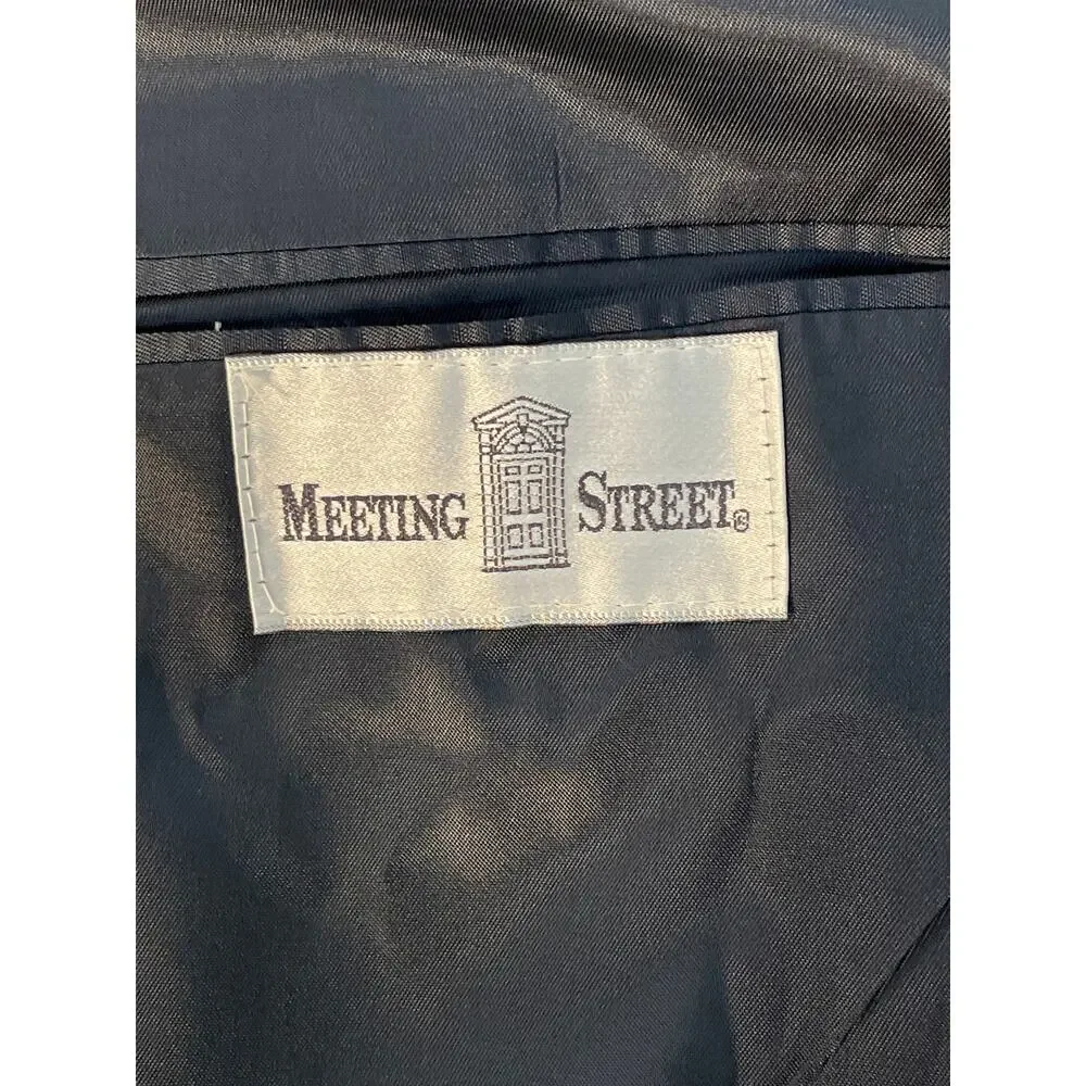 Meeting Street Pickford Regular‎ Blazer Color Black Worsted Wool 44